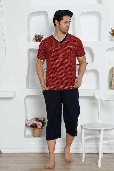 Bordo Bermuda Erkek Pijama Takımı 1199B