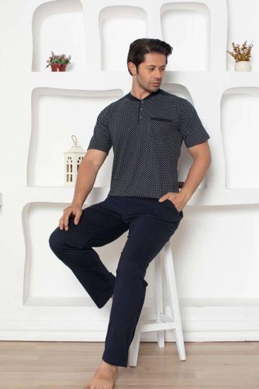 Lacivert  Kısa Kollu Erkek Pijama Takımı 1203KY