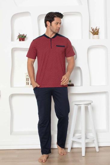 Bordo Kısa Kollu Erkek Pijama Takımı 1203KY
