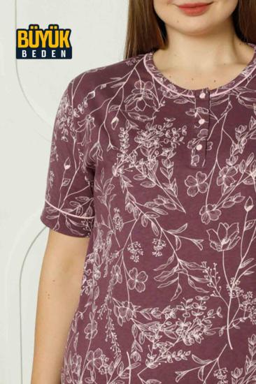 Çiçek Desenli Büyük Beden Bayan Pijama Takımı 2766KYB