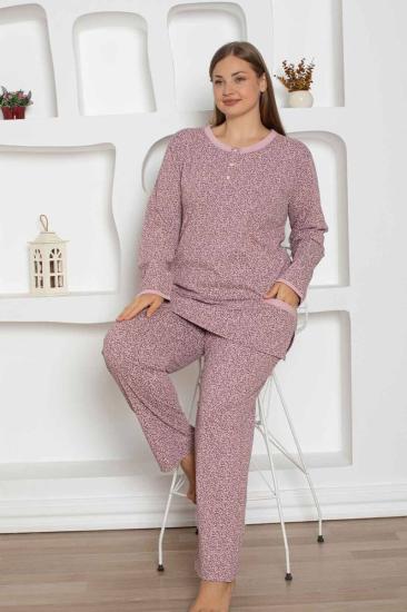 Gül Kurusu Cepli Büyük Beden Bayan Pijama Takımı 2798UYB