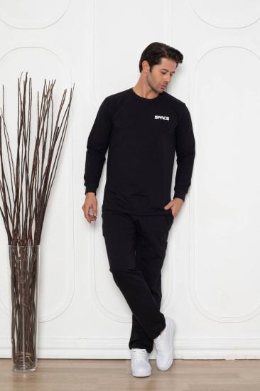 Kışlık Erkek Pijama Takımı - Lacivert İki İplik Likralı 1209UKL