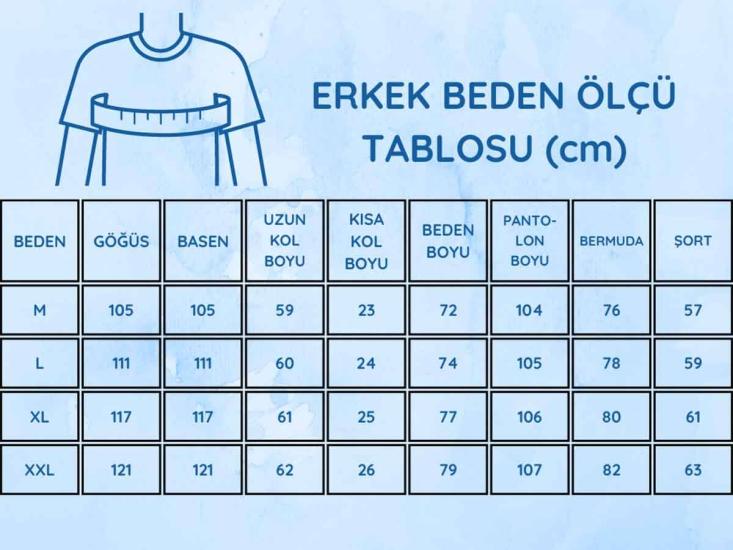 Erkek Pijama Takımı - İndigo Arma Nakışlı Likralı Kısa Kollu Penye 1194KY