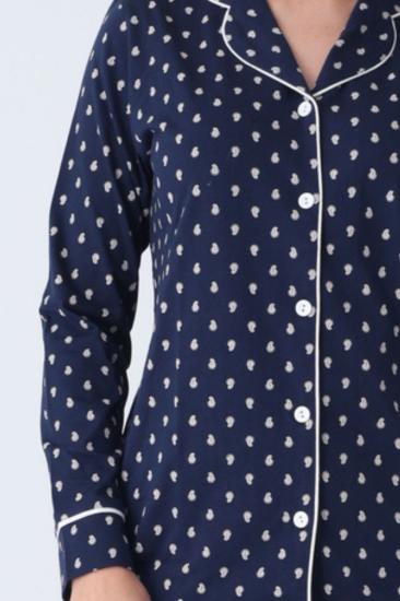 Kadın Pijama Takımı - Önden Düğmeli Uzun Kollu Penye 2927UY