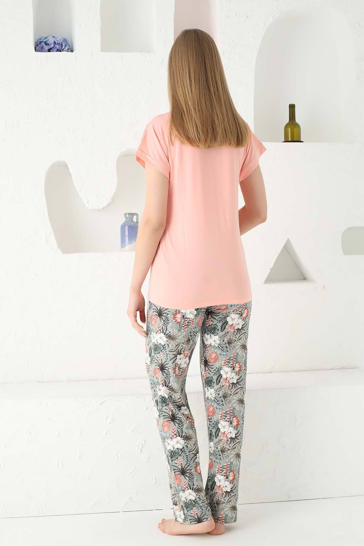 Somon Kısa Kollu Bayan Pijama Takımı 2721KY