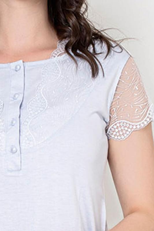 Mavi Sabahlıklı 3 lü Kutulu Kadın Pijama Takımı 2647