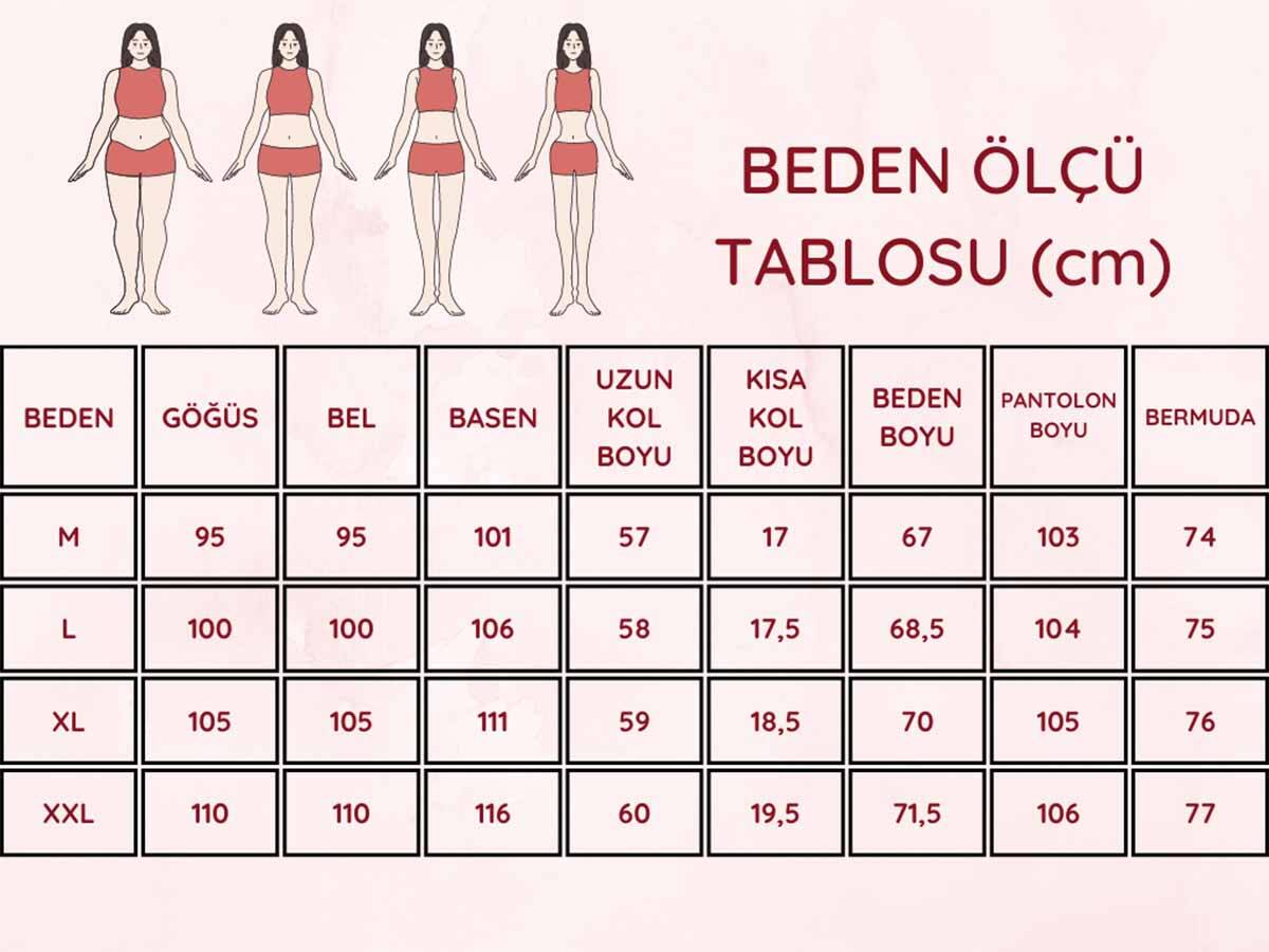 Gülkurusu Çiçek Desenli Uzun Kollu Bayan Pijama Takımı 2786UY