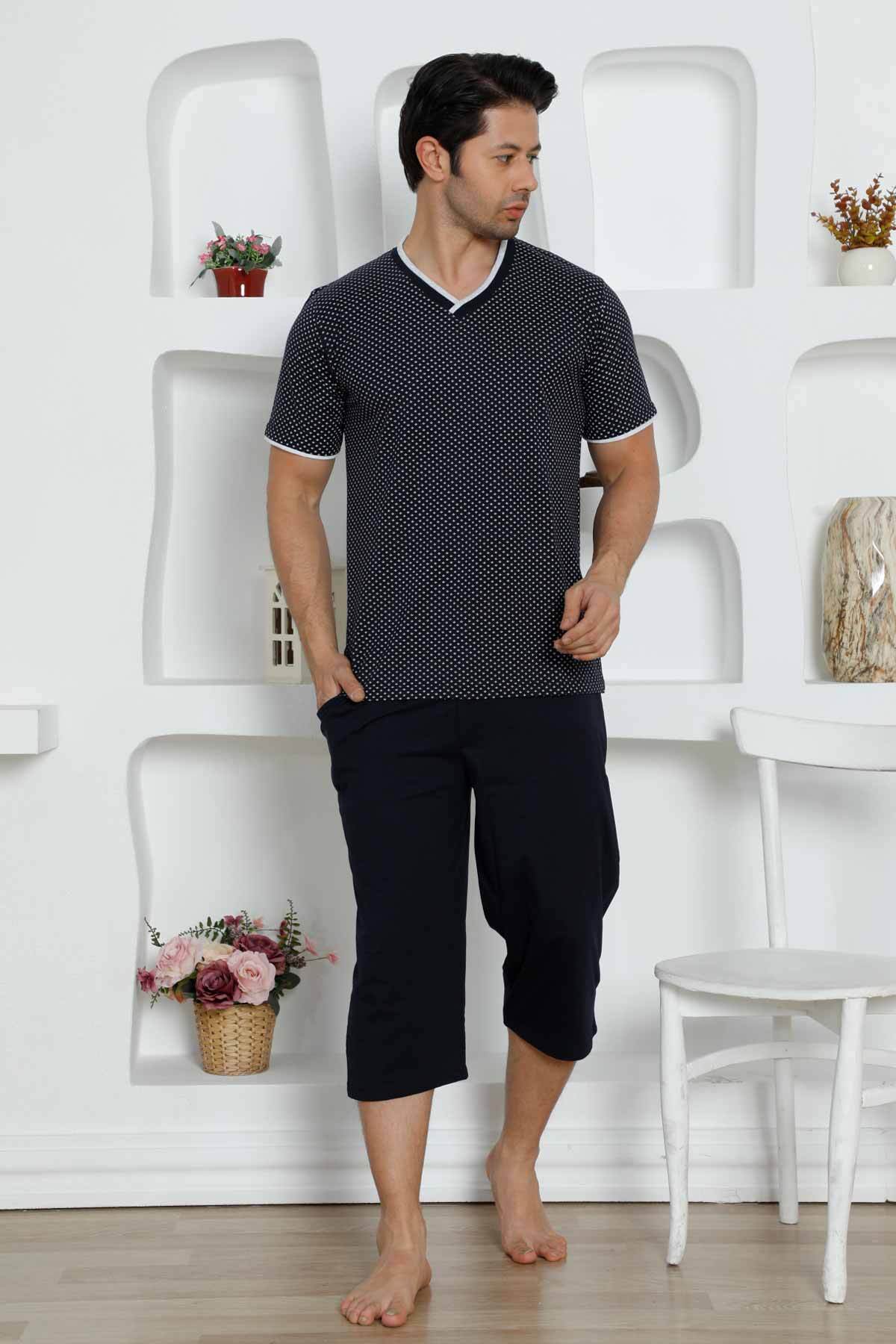 Lacivert Bermuda Erkek Pijama Takımı 1199B