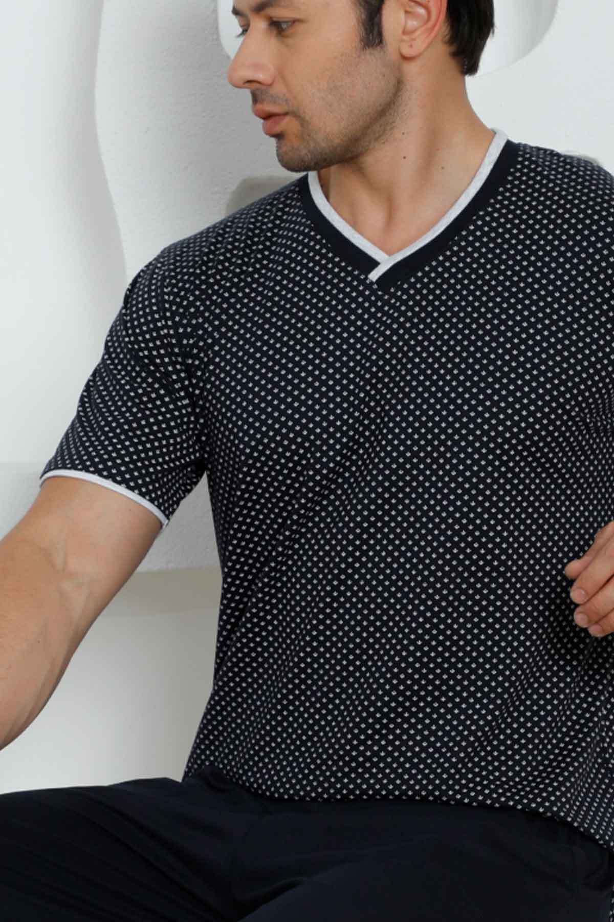Lacivert Bermuda Erkek Pijama Takımı 1199B