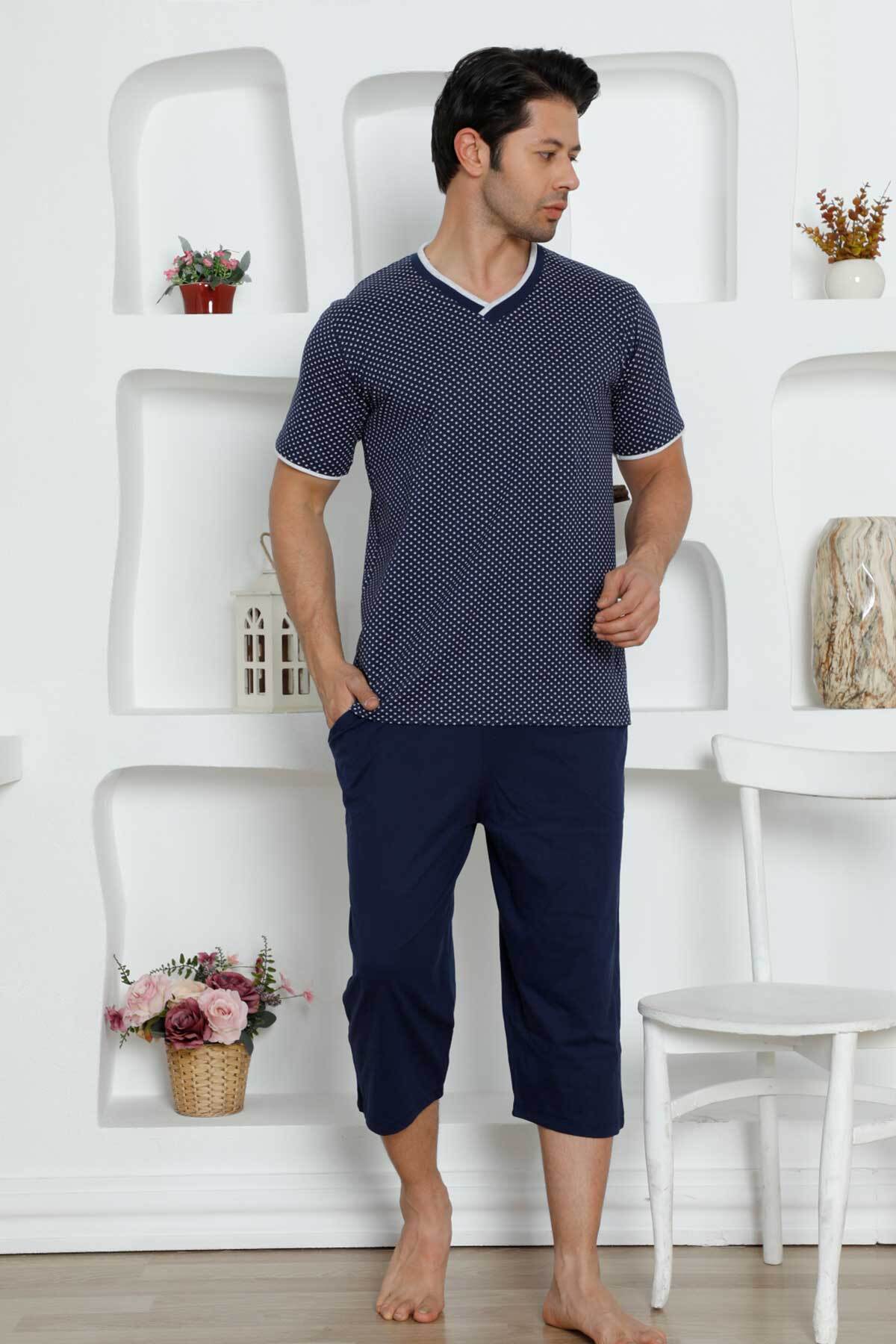 Lacivert Bermuda Erkek Pijama Takımı 1199B