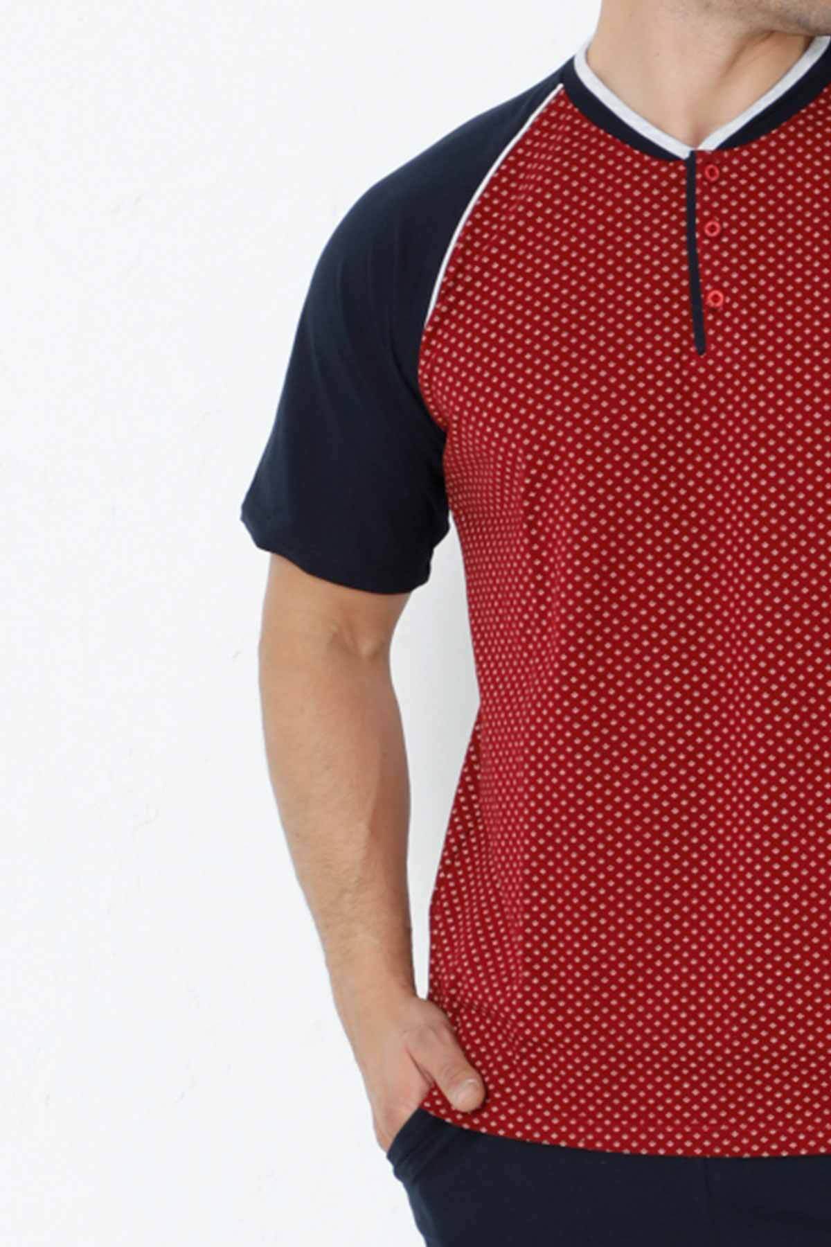 Bordo Kısa Kollu Erkek Pijama Takımı 1200KY