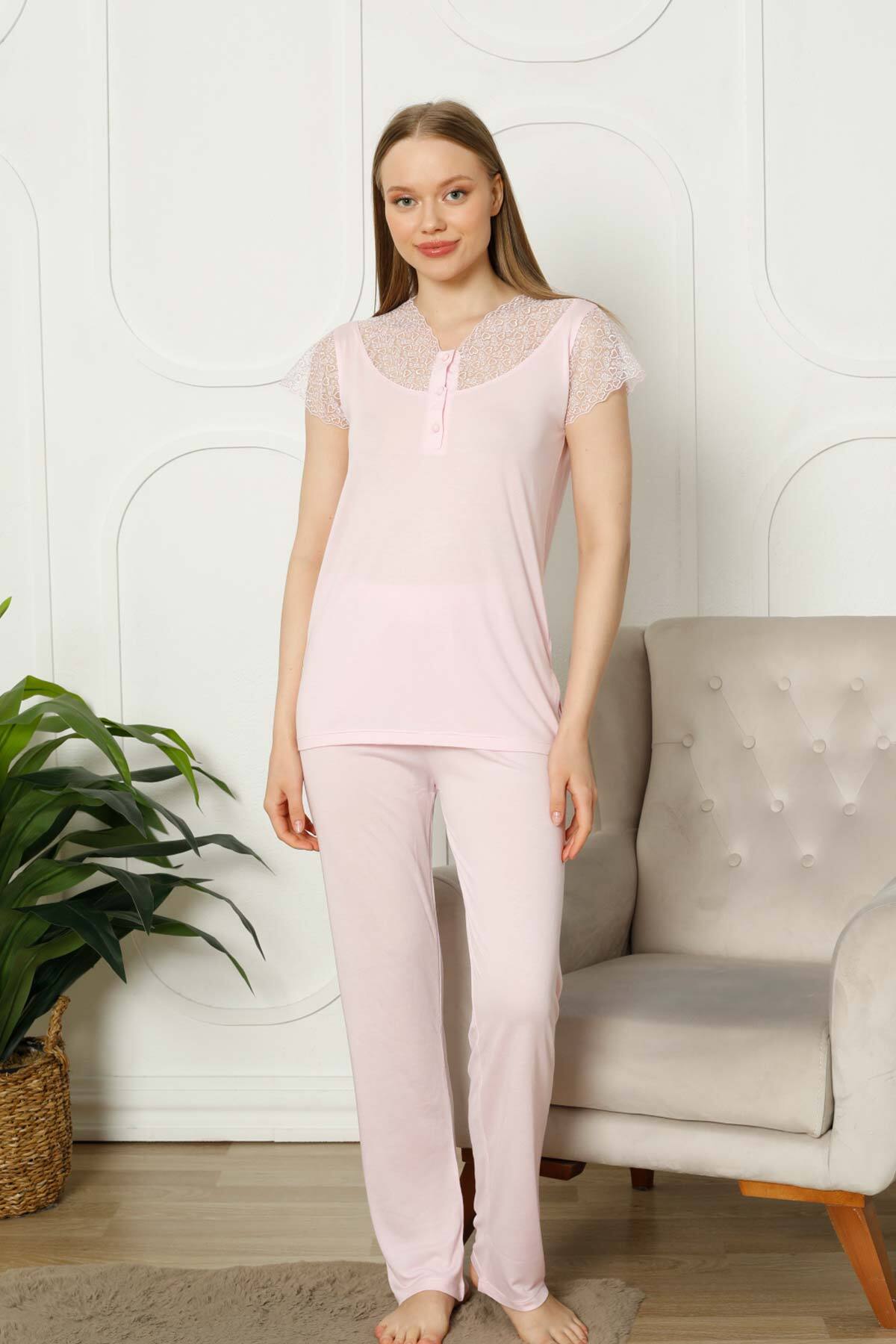 Somon Dantelli Bayan Pijama Takımı 2788KY