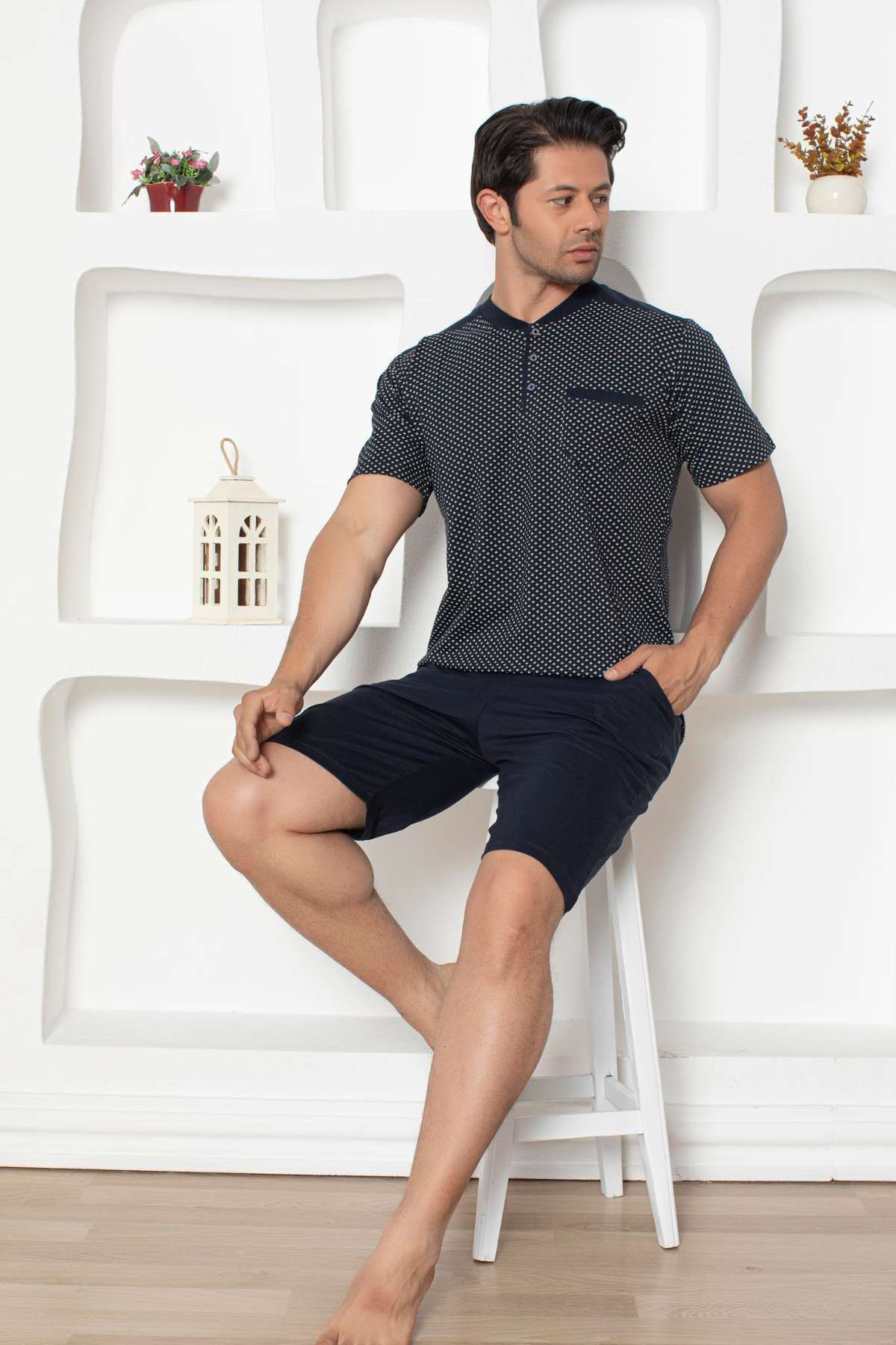 Lacivert  Erkek Şort Takımı 1203ŞT