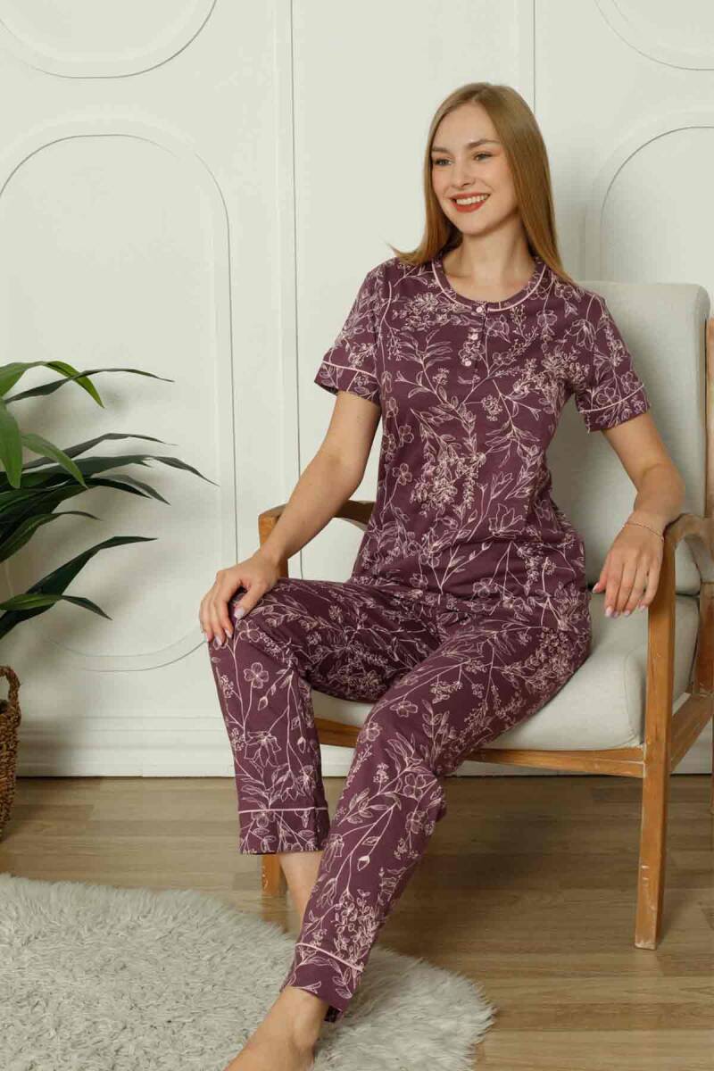 Çiçek Desenli Penye Bayan Pijama Takımı 2766KY