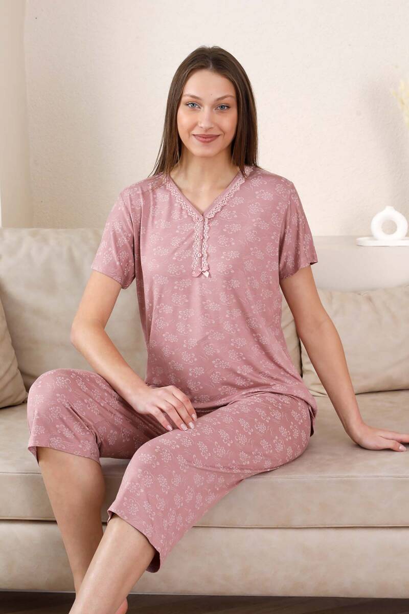 Bermuda%20Bayan%20Pijama%20Takımı%20-%20Gülkurusu%20Çiçek%20Desen%20Likralı%20Viskon%202851B