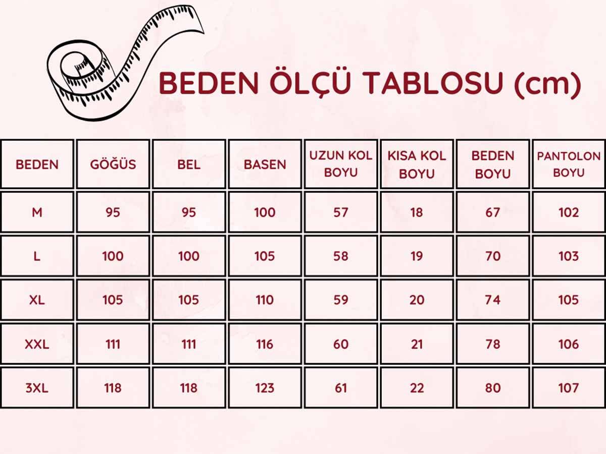 Bayan Pijama Takımı - Somon Çiçek Desen Kısa Kol Likralı Viskon 2846KY