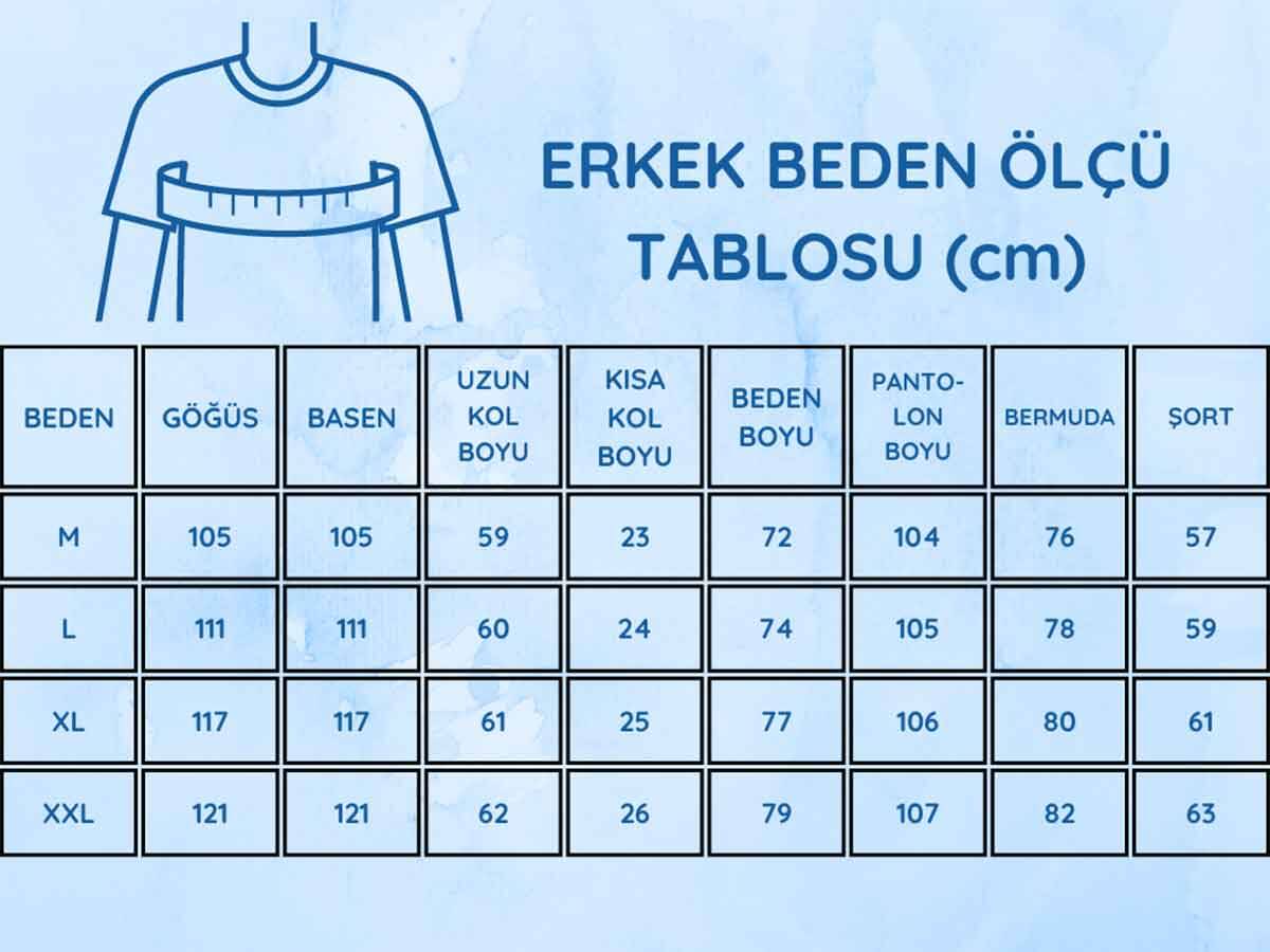Önden Düğmeli Erkek Pijama Takımı -İndigo Uzun Kol Likralı Pamuk 1214UY