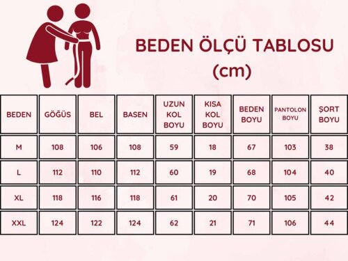 Çizgili Desenli Kadın Pijama Takımı - Antrasit Nakışlı Detaylı Kışlık Penye 034UK
