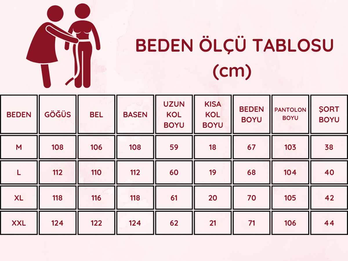 Kadın Pijama Takımı - İndigo Love Önden Düğmeli Uzun Kollu Penye 2926UY